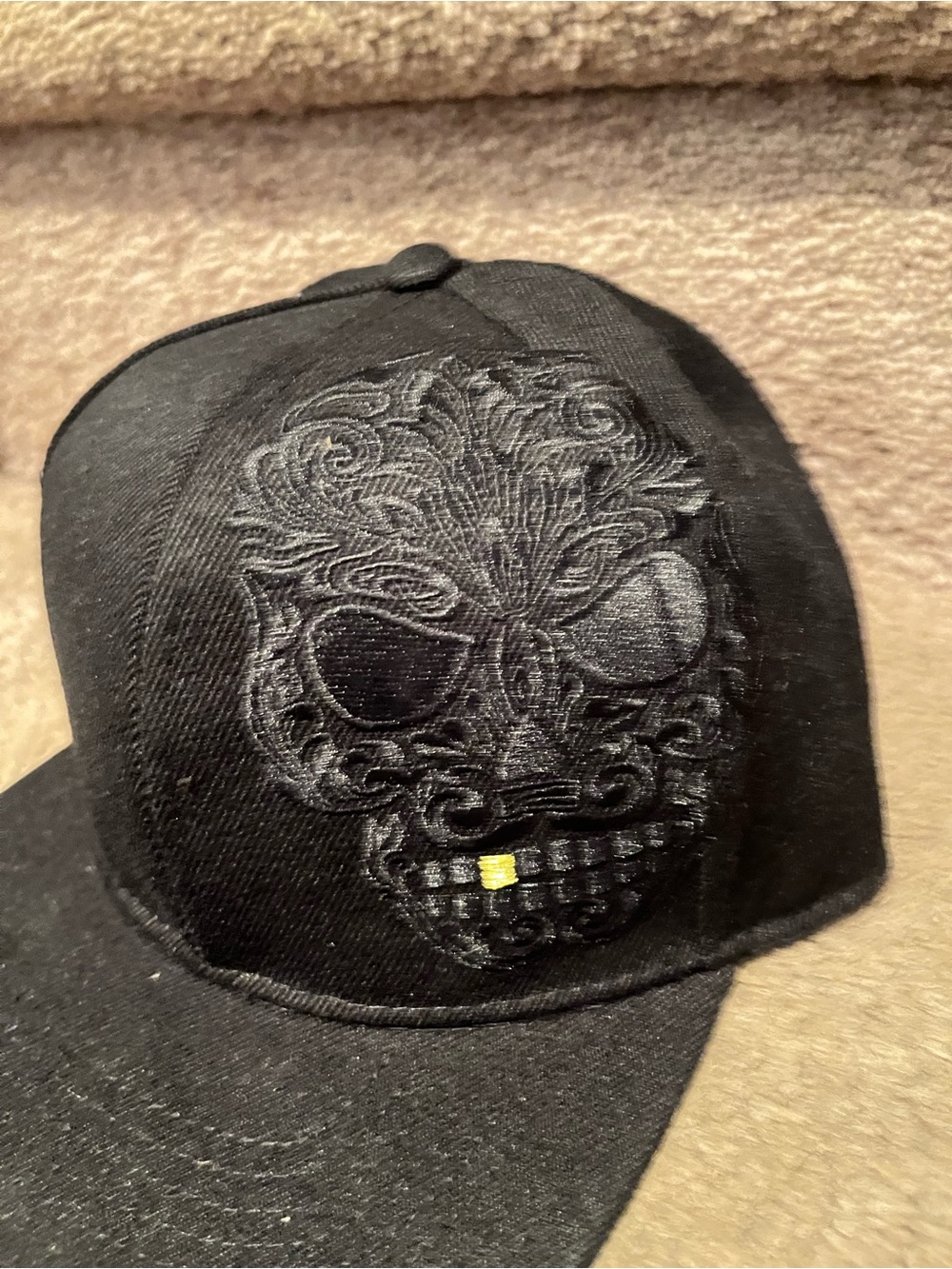 New King Baby Black Skull Embroidered Snapback Hat - Rare, beautiful!, pricey. - Picture 2 of 5